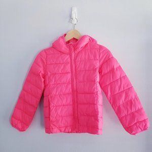 Gap Girl Light Weight Primaloft Hooded Pink Puffer